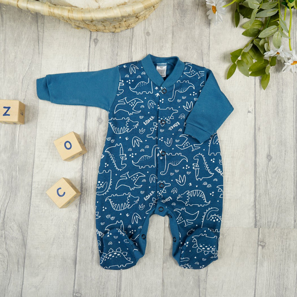 Babylove Baby Sleeping Suit | Blue Dinosaurs