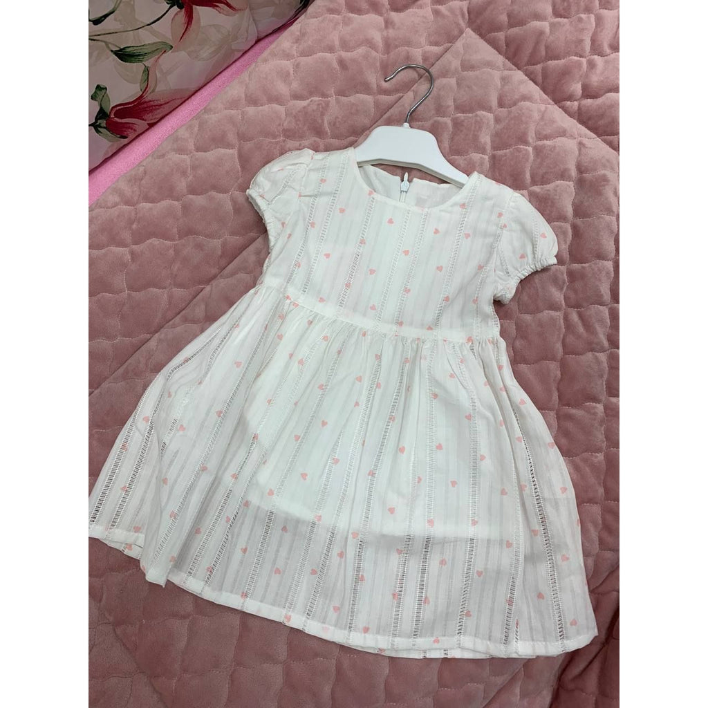 Gamzelim Baby Dress With Cardigan - Baby Pink Hearts