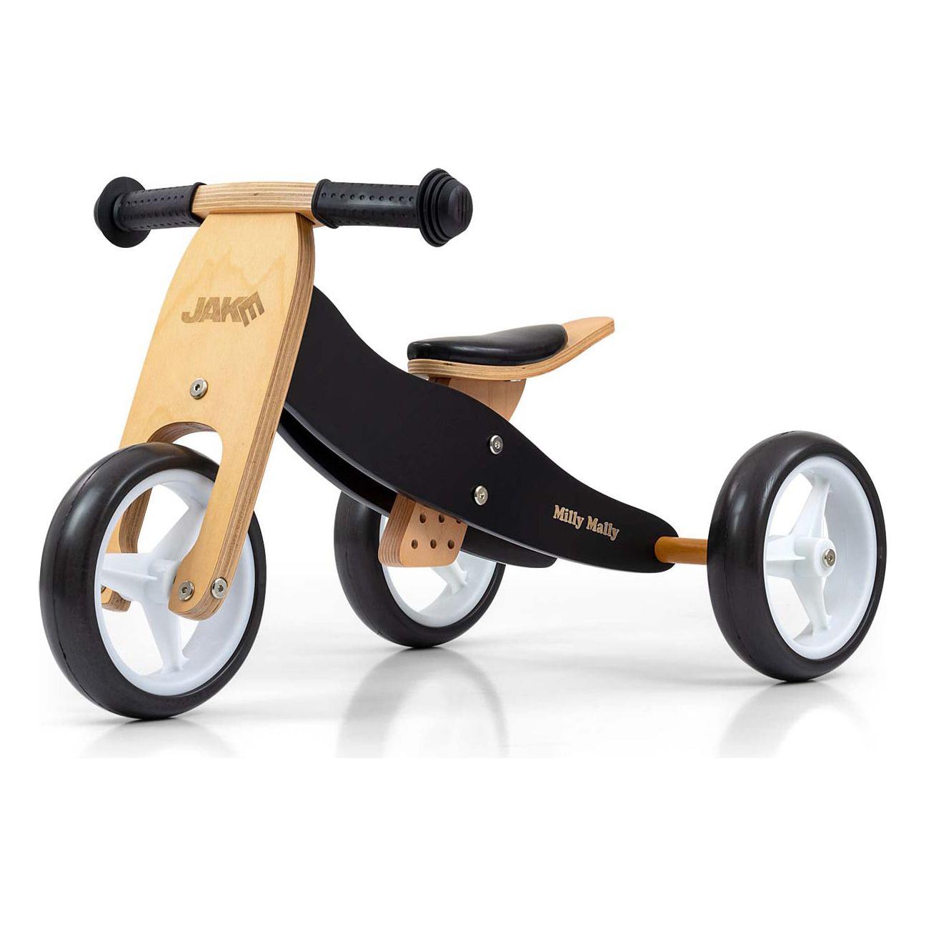 Milly Mally Jake 2in1 Wooden Balance Bike - Black