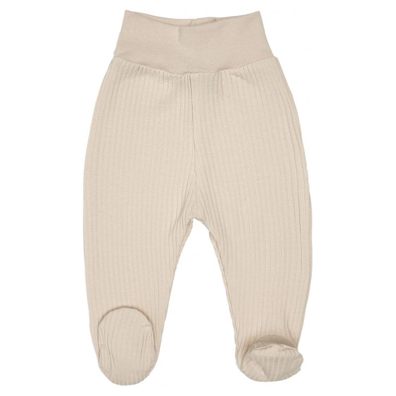 Lilly Bean Ribbed Cotton Trousers With Feet - Sand