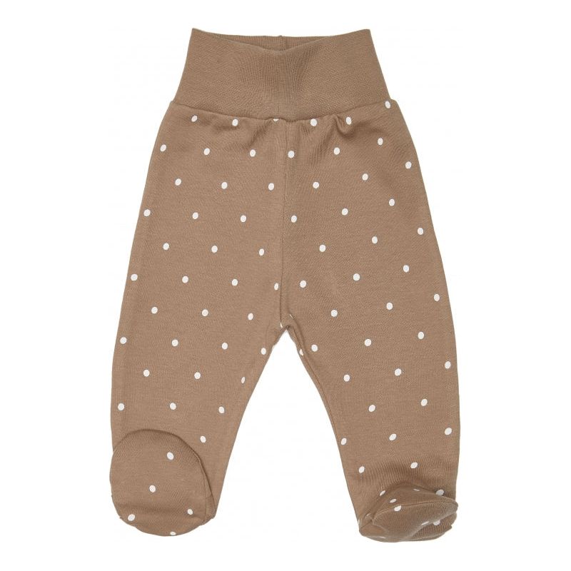 Lilly Bean Trousers With Feet - Brown Polka Dots