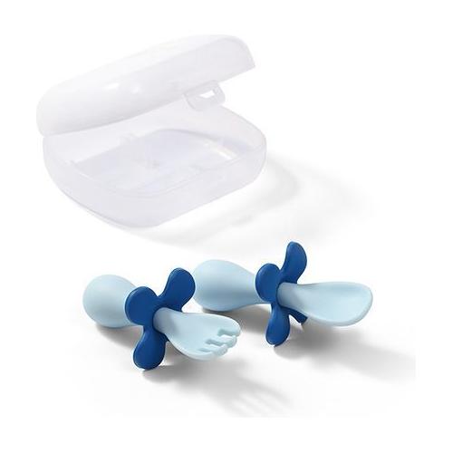 Babyono Ergonomic Shape Cutlery In Case 12m+ - Blue