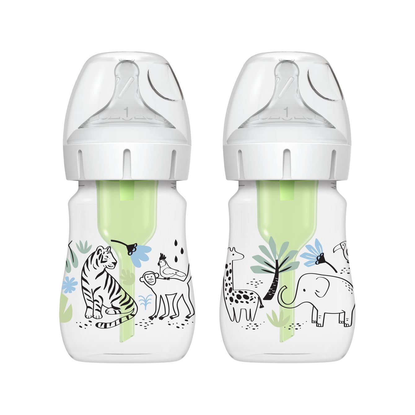 Dr. Brown's Wide-Neck Anti-Colic Bottle Options+ 150ml 2-Pack - Jungle