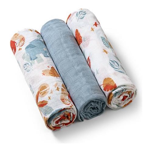 Lot de 3 serviettes en mousseline Babyono - 3 couleurs