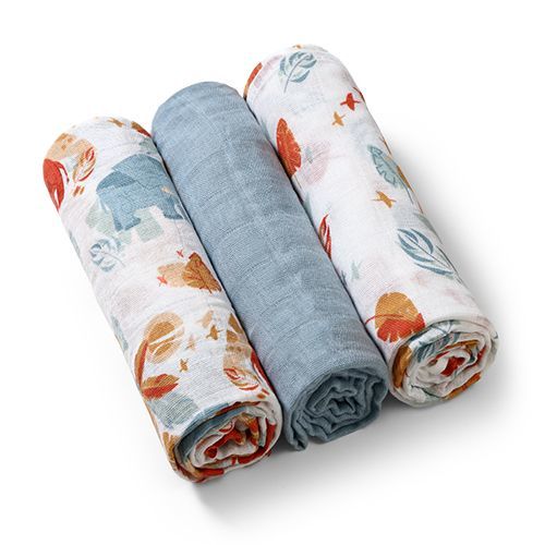 Lot de 3 serviettes en mousseline Babyono - 3 couleurs