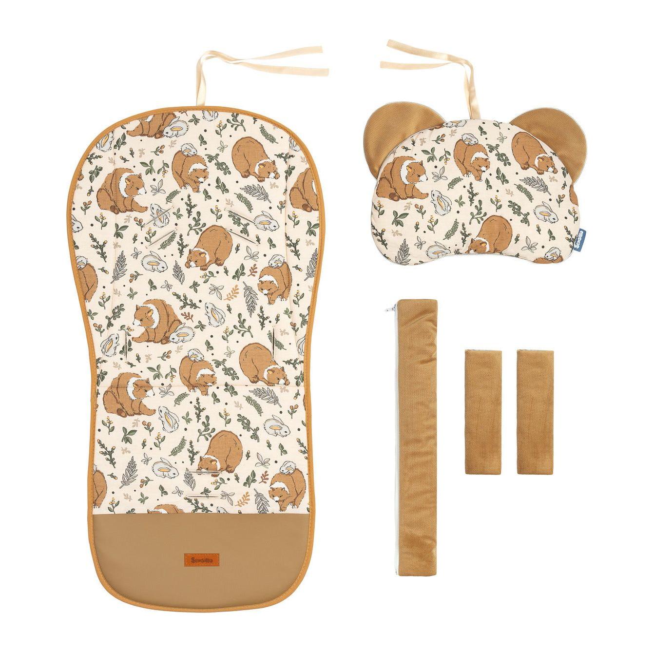 Sensillo 3in1 Velvet kinderwagenbekleding - Bunny en Beer