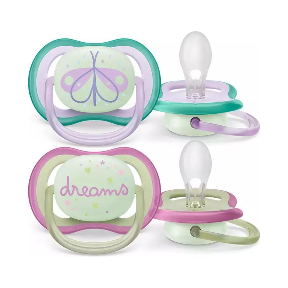 Philips Avent Soother Air Night 0-6 Months 2 Pcs - 2 Designs