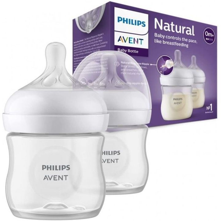 Pack de 2 biberons Philips Avent Natural Response - 3 tailles