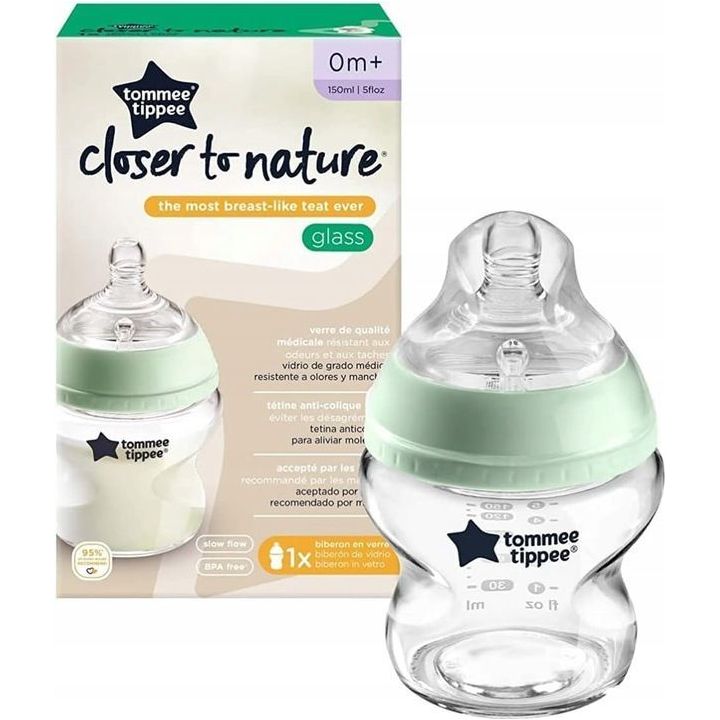 Bouteille en verre Tommee Tippee Closer To Nature 150 ml 
