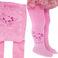 Babylove Baby Cotton Tights With ABS | Pink Cat
