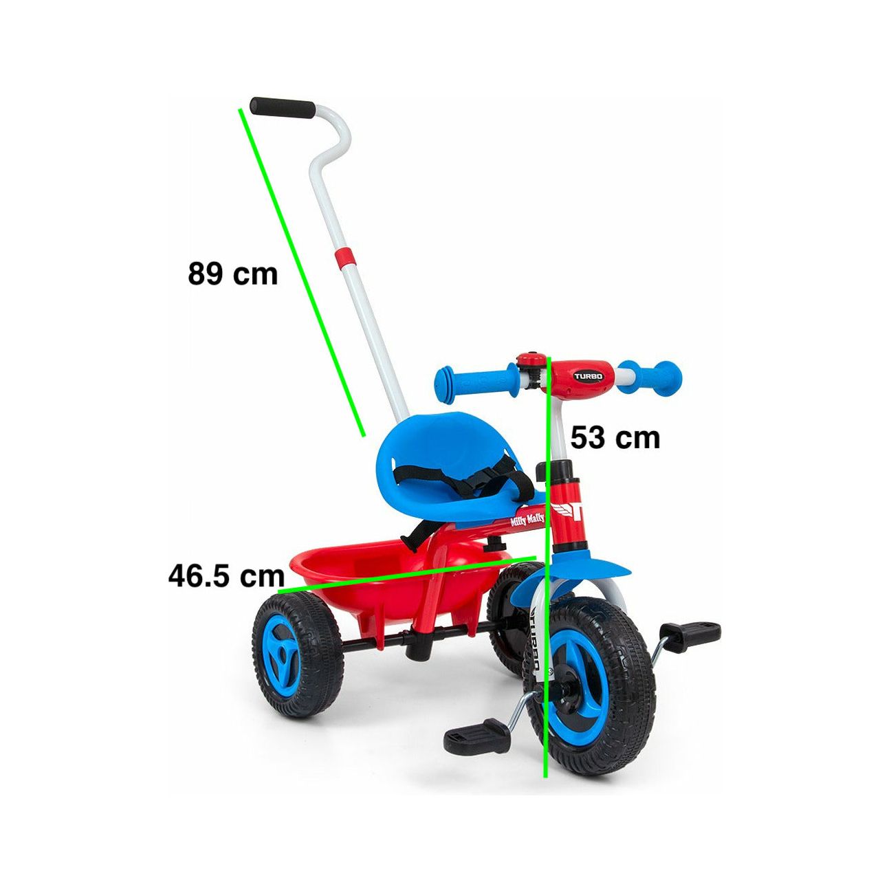 Milly Mally Tricycle Turbo With Handle - Candy