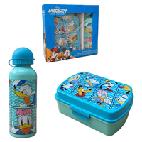 License Aluminum Set Water Bottle + Lunchbox Mickey Mouse