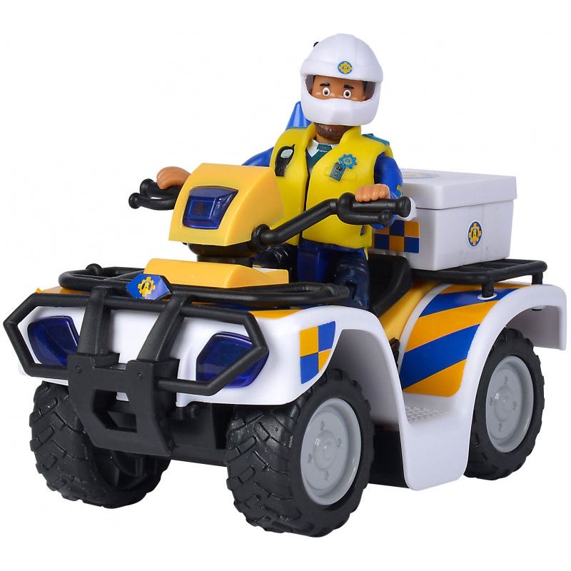 Simba Pompier Sam Police Quad avec figurine Malcolm