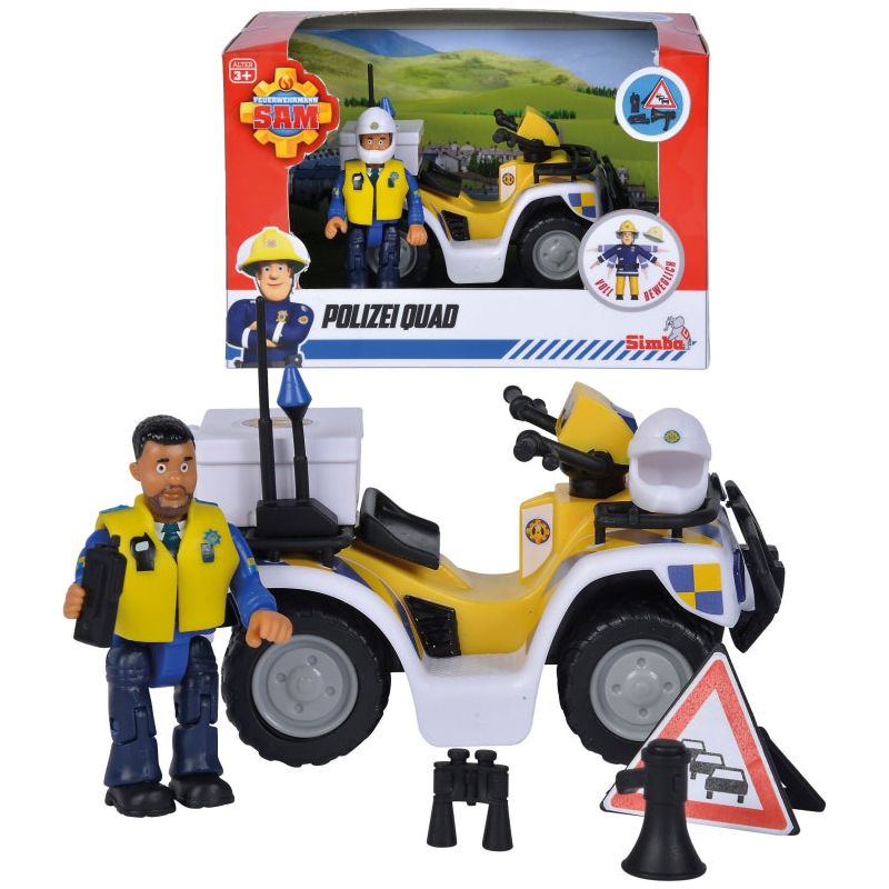 Simba Firefighter Sam Police Quad with Malcolm Figure