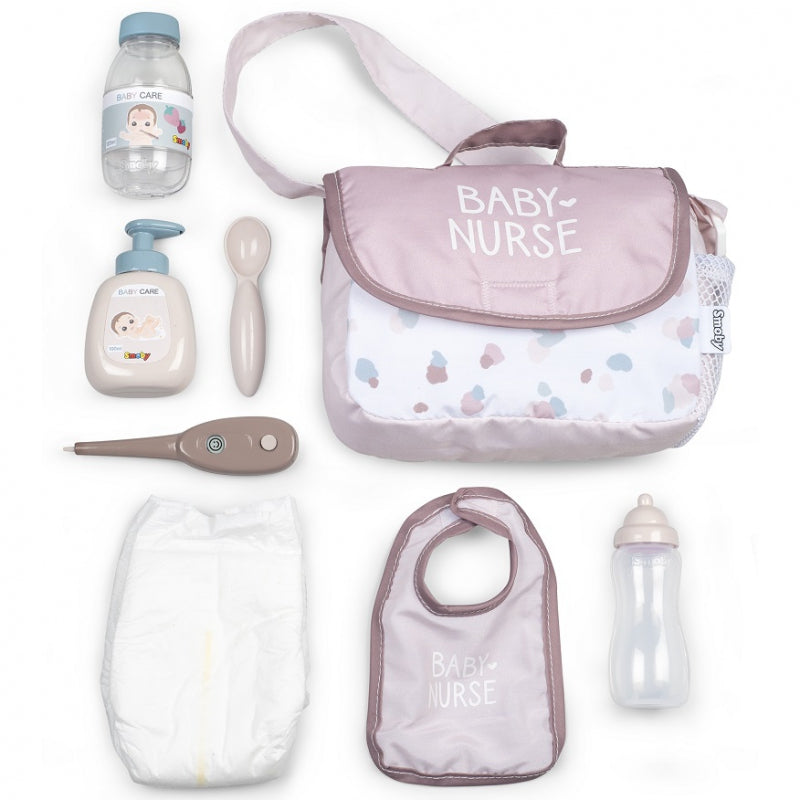 Smoby Baby Nurse Changing Bag + Doll Accessories –