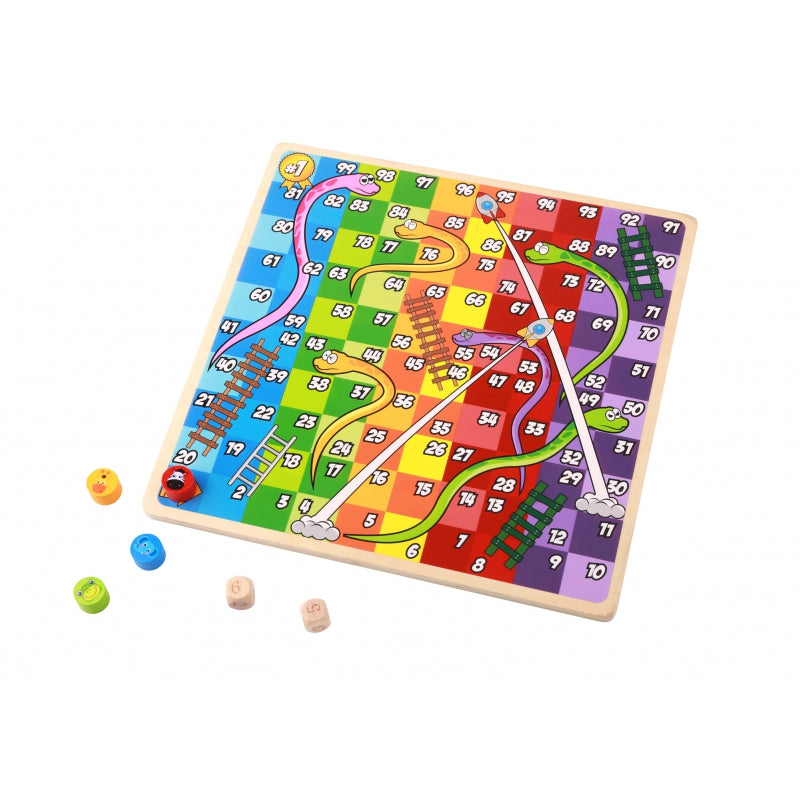 Tooky Toy 2in1 Wooden Game Ludo