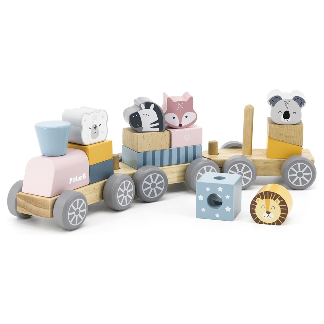 Viga PolarB Wooden Pull Stacking Train