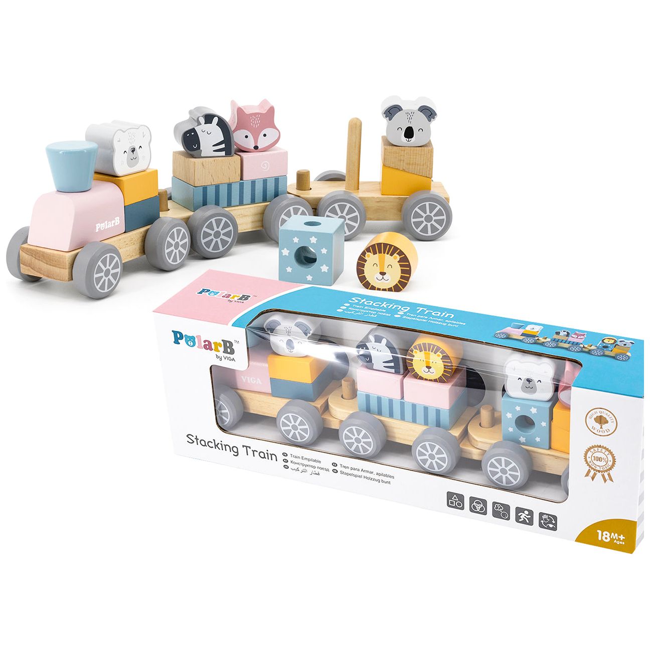 Viga PolarB Wooden Pull Stacking Train