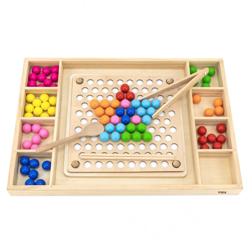 Viga Wooden Ball Game Catch and Match Puzzle