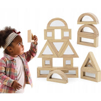 Viga Double Sided Wooden Blocks With Mirrors - 24 pcs