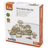 Viga Double Sided Wooden Blocks With Mirrors - 24 pcs