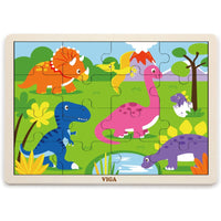 Viga Wooden Dinosaurs Puzzle - 16 pcs