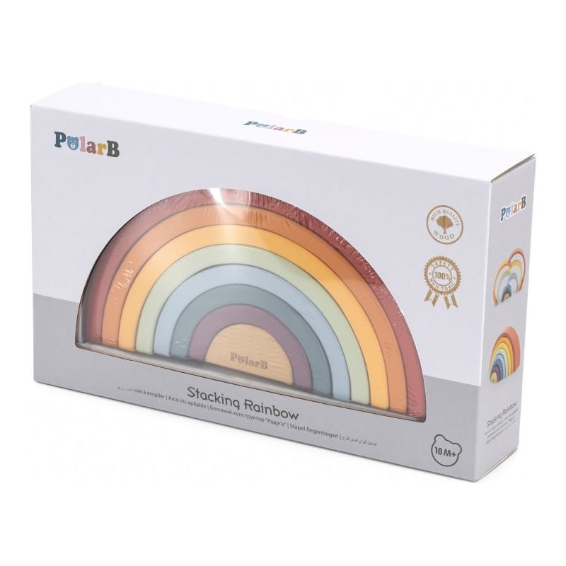 VIGA PolarB Wooden Rainbow Puzzle Montessori 18m+