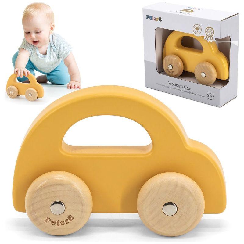 Viga Wooden Hand Push Car - Yellow