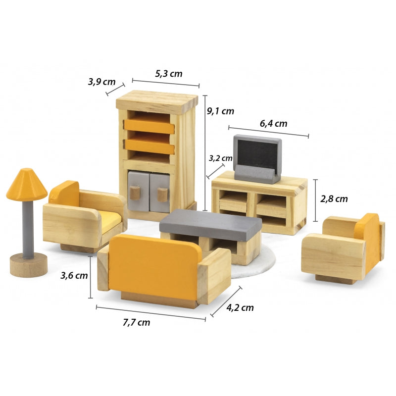 Viga Wooden Doll House Furniture - Living Room