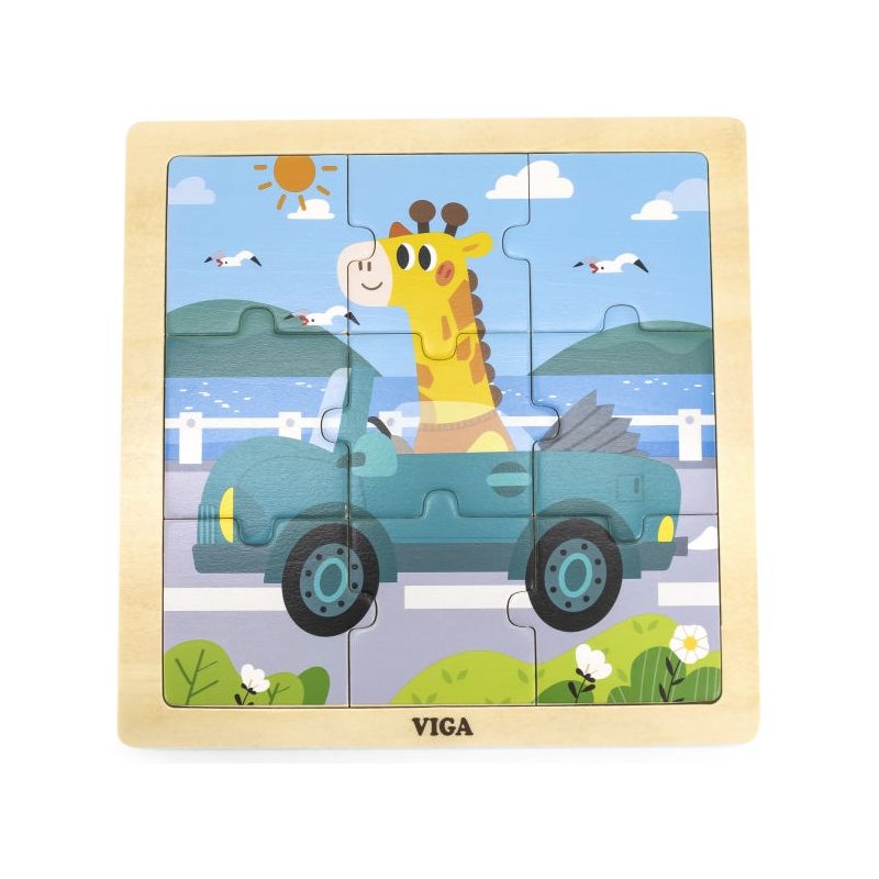 Viga Wooden Puzzle 9 pcs - Giraffe