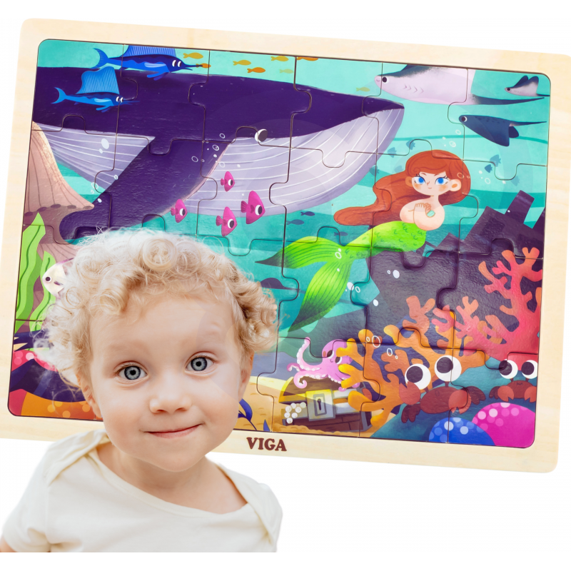 Viga Wooden Mermaid Puzzle - 24 pcs