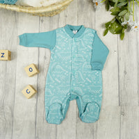 Babylove Premature Baby Sleeping Suit  | Mint Dinosaurs