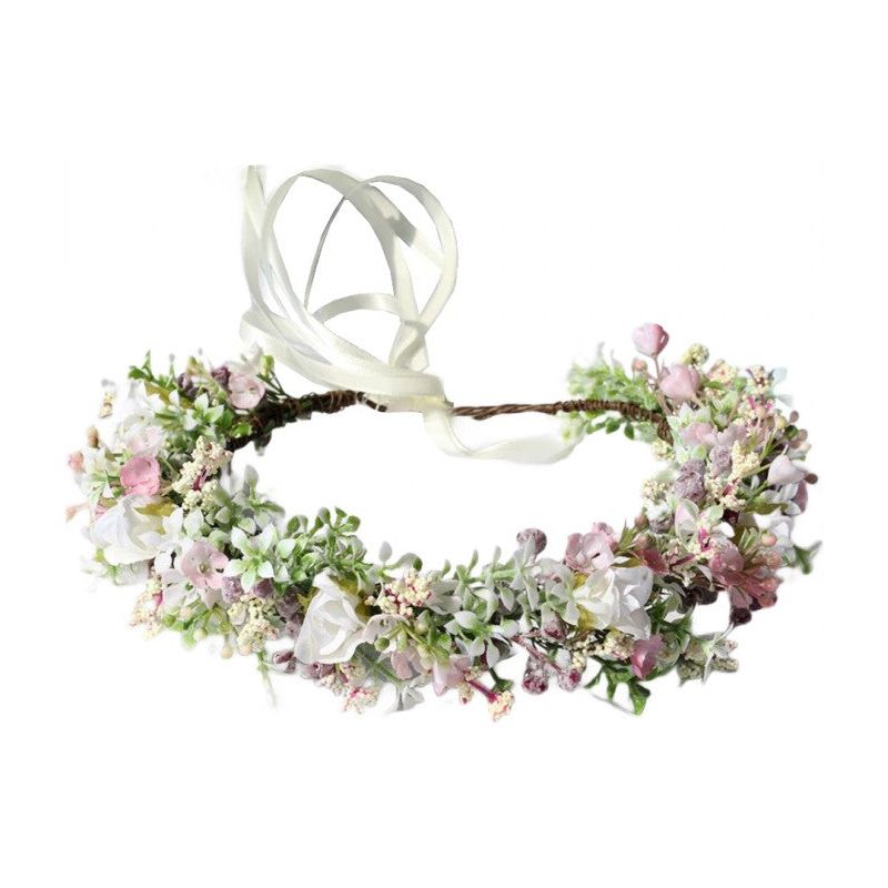 Flower Crown - White & Pink Small Flowers