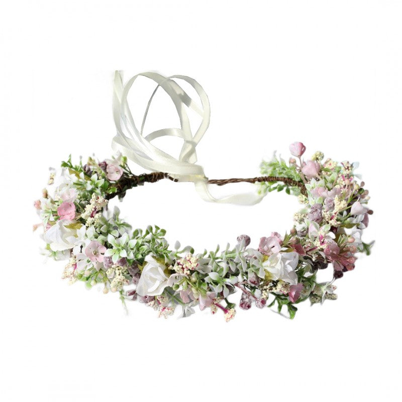 Flower Crown - White & Pink Small Flowers