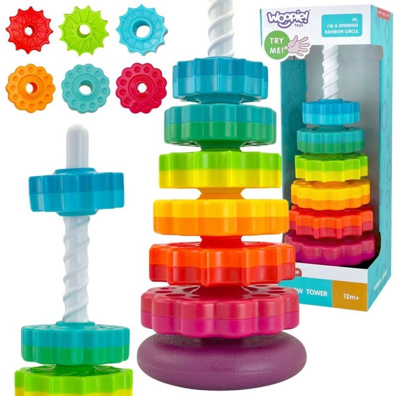 Woopie Rainbow Spiral Pinweel Tower