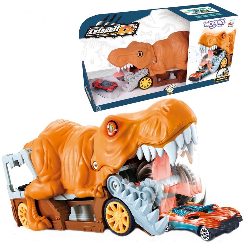 Camion dinosaure Woopie avec voitures de saut