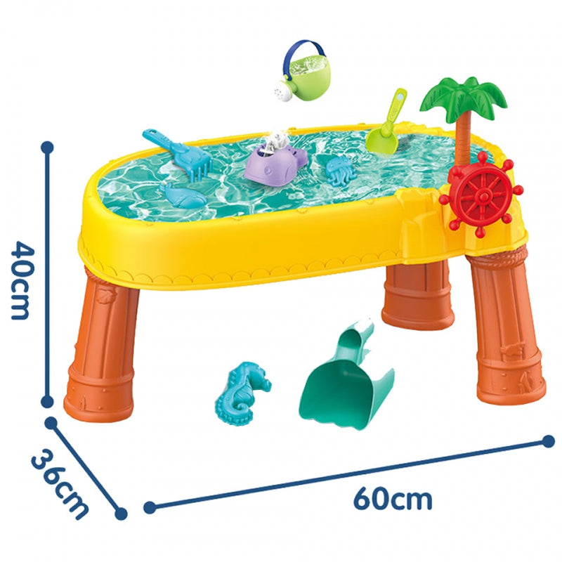 Woopie 2in1 Palm Tree Round Water Sand Table With 8 Accessories