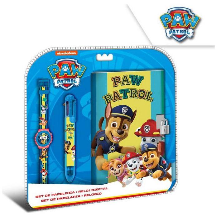 Licentie Paw Patrol digitaal horloge met notitieboekje en pennenset