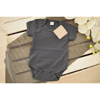 Dim Gray Baby Short Sleeve Bodysuit | Graphite