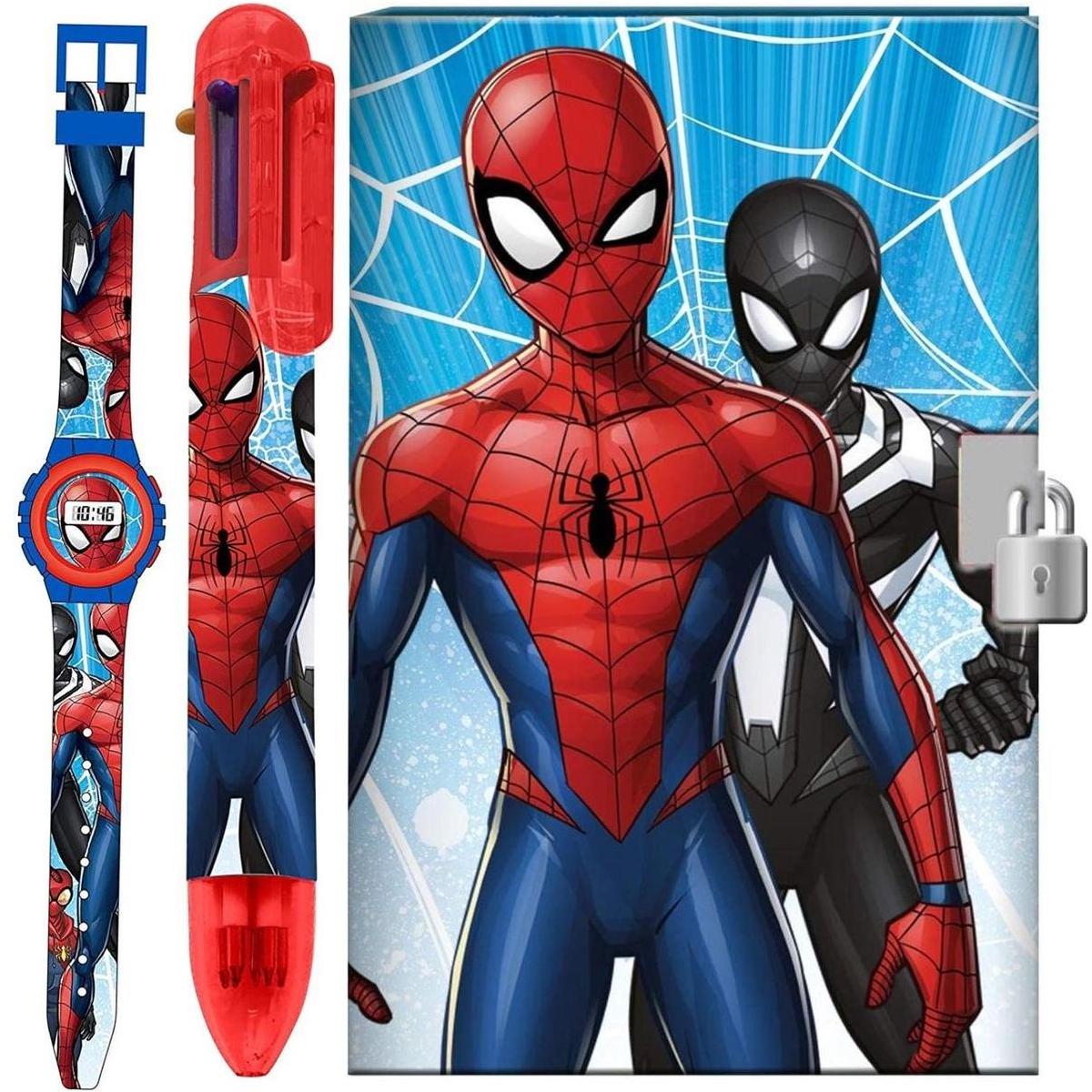 Licence Montre numérique avec stylo couleur et journal secret Spiderman