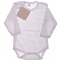 Light Gray Baby Long Sleeve Bodysuit | White