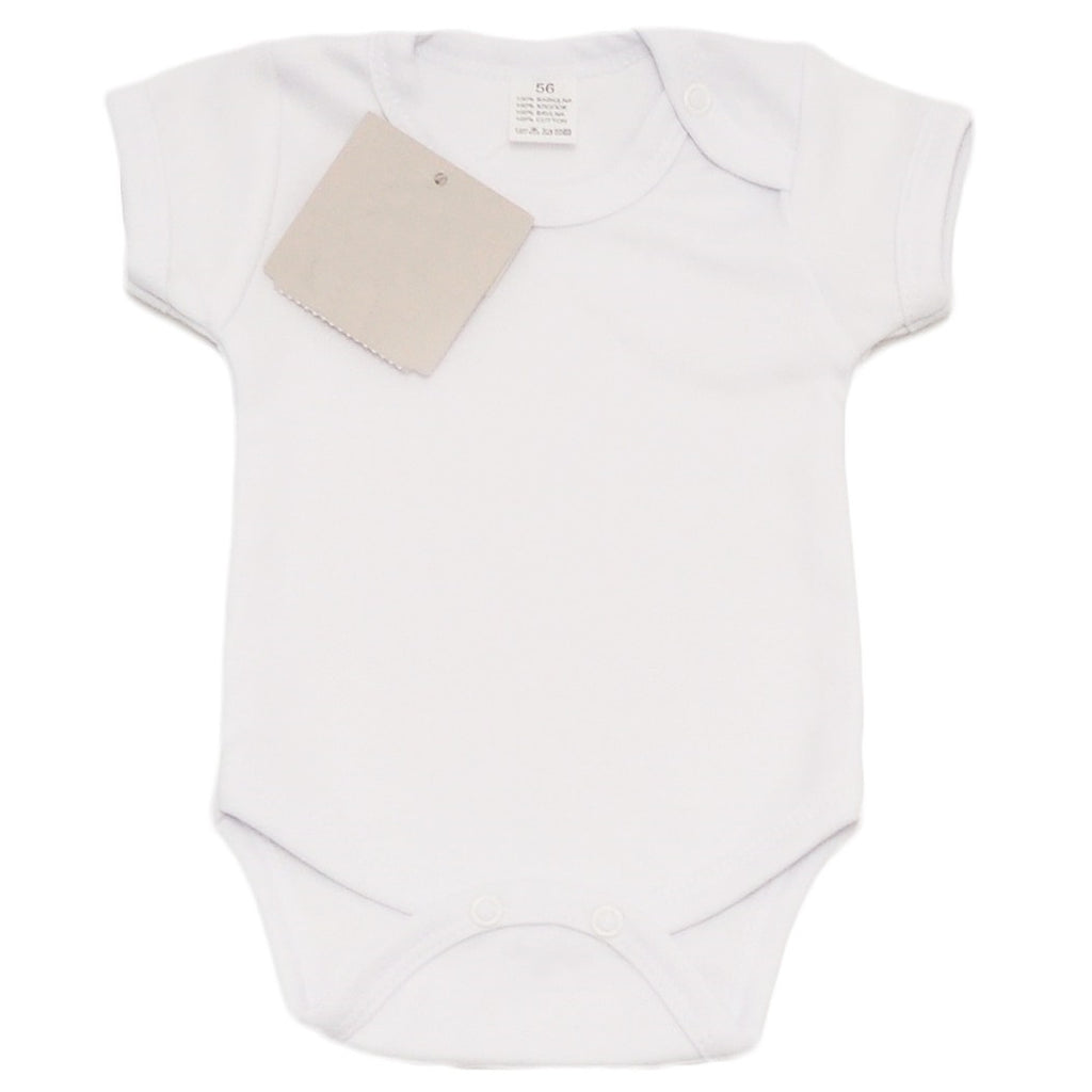 Lavender Baby short sleeve white bodysuit