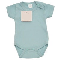 Gray Baby'S Short Sleeve Turquoise Bodysuit