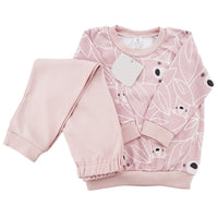 Light Gray Kids Pyjamas | Pink Bears