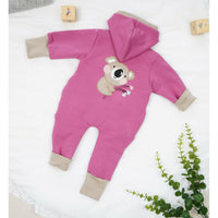Misty Rose Baby Cotton Jumpsuit | Pink Koala