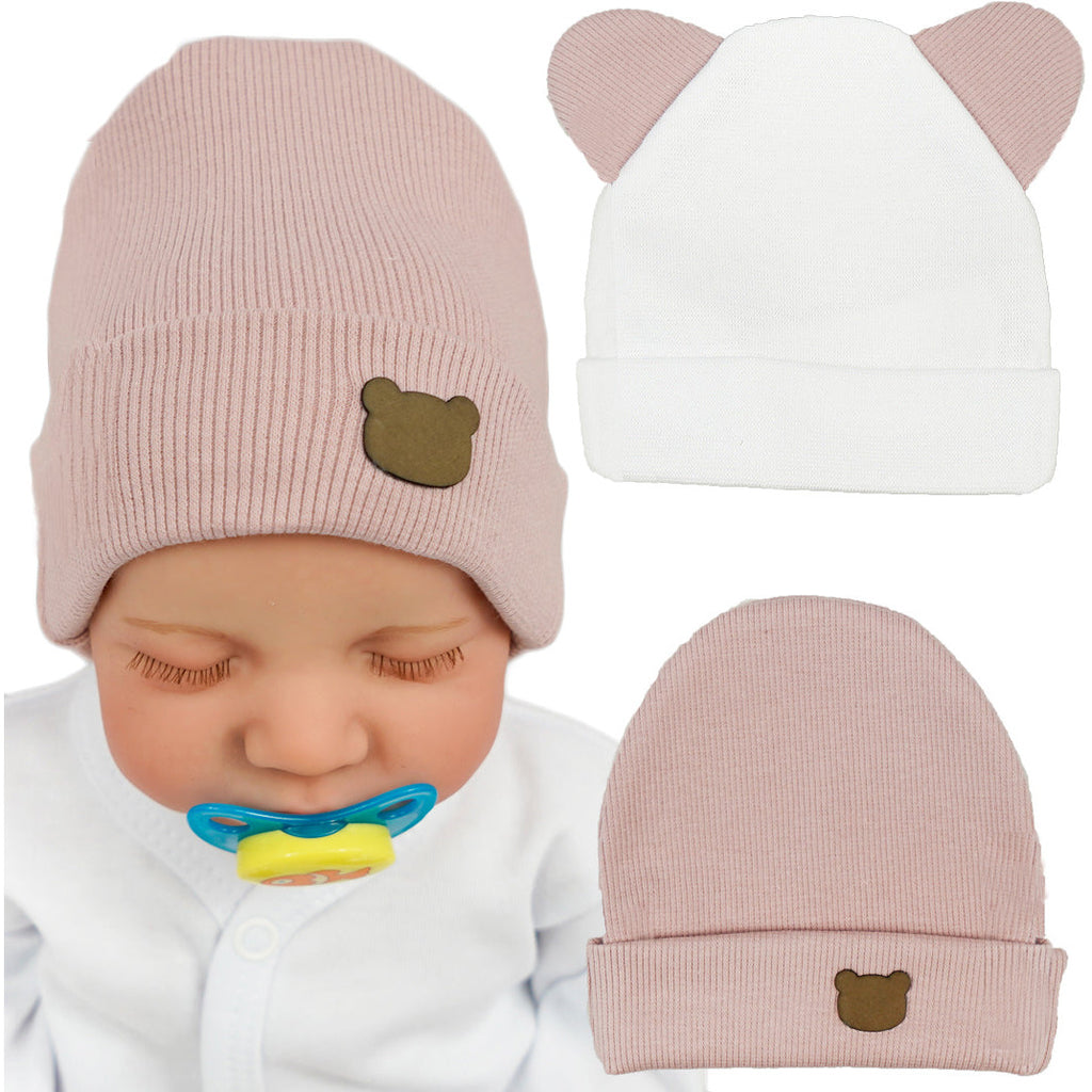 Babylove Baby Hats 2 Pack Set | Pink