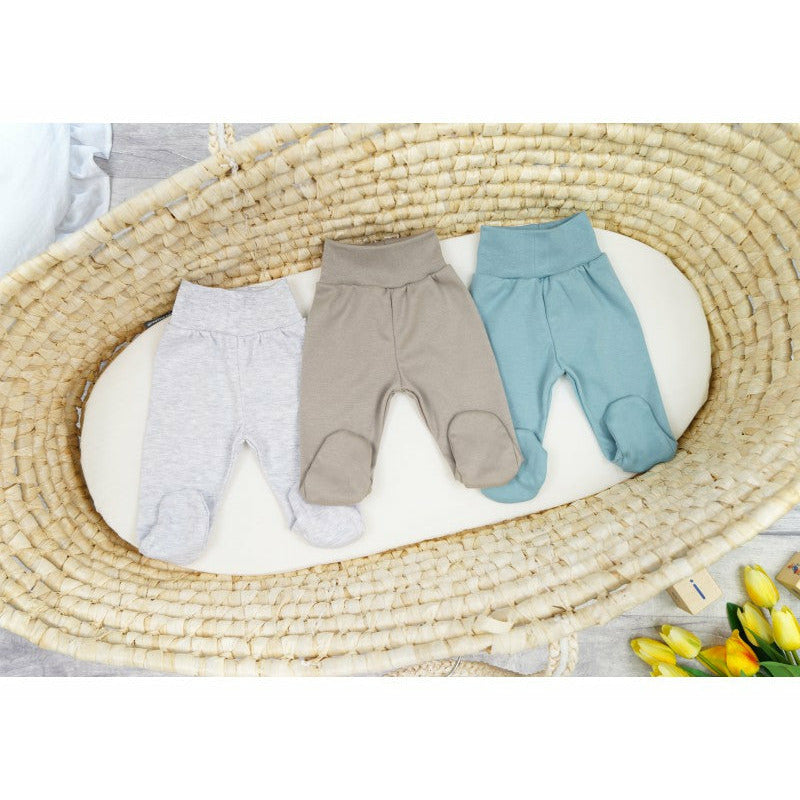 Gray Baby Cotton Trousers 3 Pcs | Neutral Set