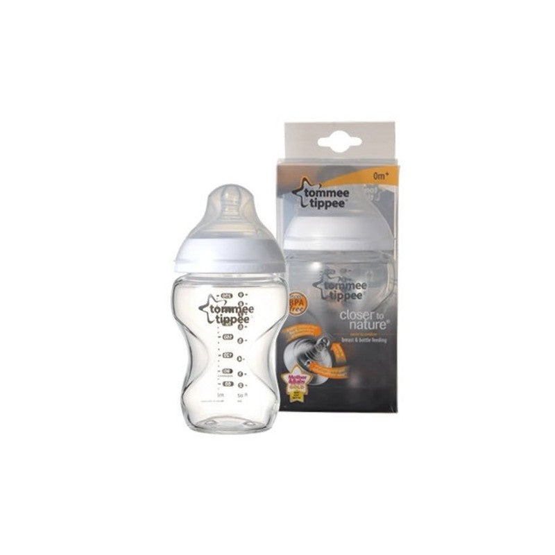 Gray Tommee Tippee Glass Bottle Closer To Nature Bottle 260ml