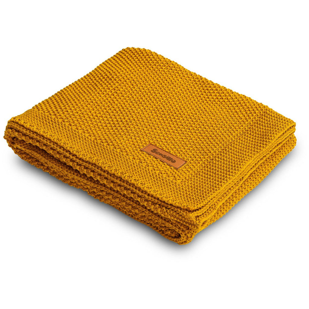 Dark Goldenrod Sensillo 100% Cotton Knitted Blanket - 4 Colours