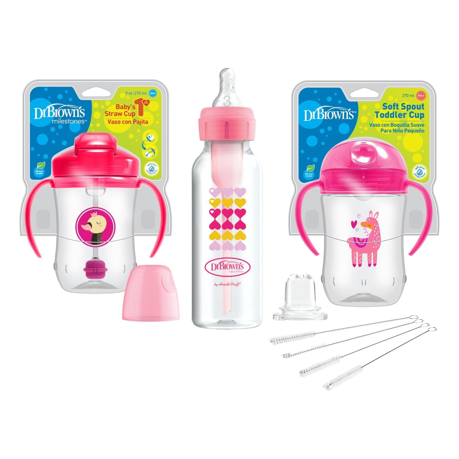 Dr. Brown's Girl Training Cups Bundle - Pink